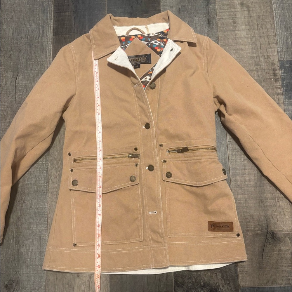 Pendleton Cotton Canvas Barn Jacket Chore Coat khaki size small - Picture 7 of 7